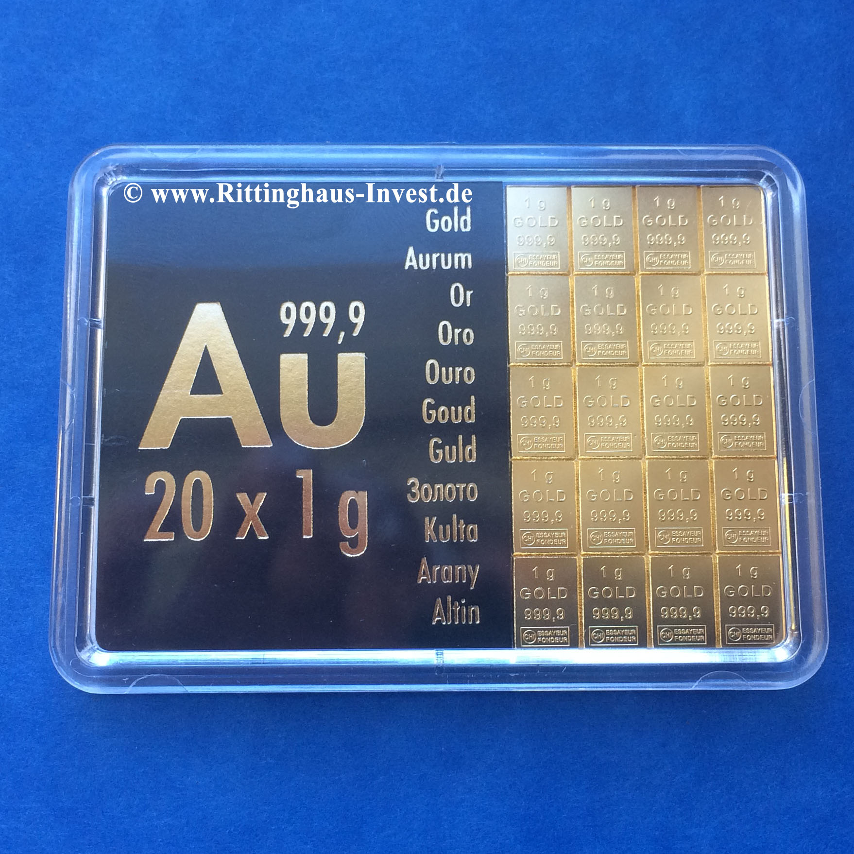 Combibar 20 x 1 gram divisible gold from Valcambi Suisse