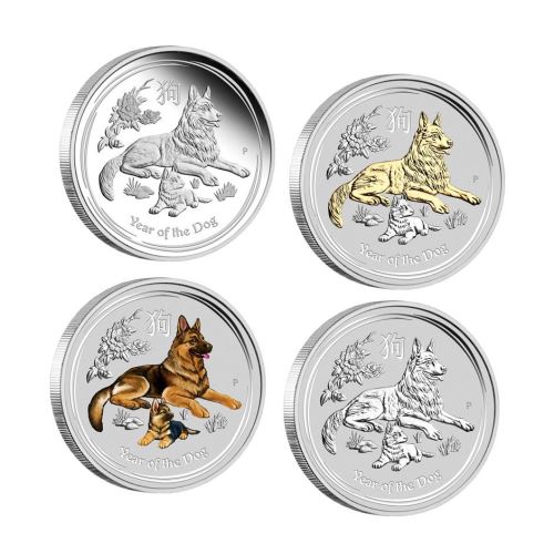 Year of the Dog 2018 Australia 999 Silver 2 oz Coin $2 Lunar Commemorative JD601 