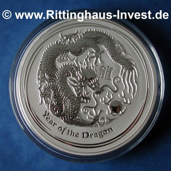 Lunar 2 Year of the dragon 1kilo silver 1kg silber silbermünze Jahr des drachen 2012