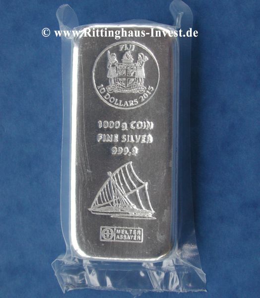 1 kg Silbermünzbarren Fiji Argor Heraeus Silberbarren